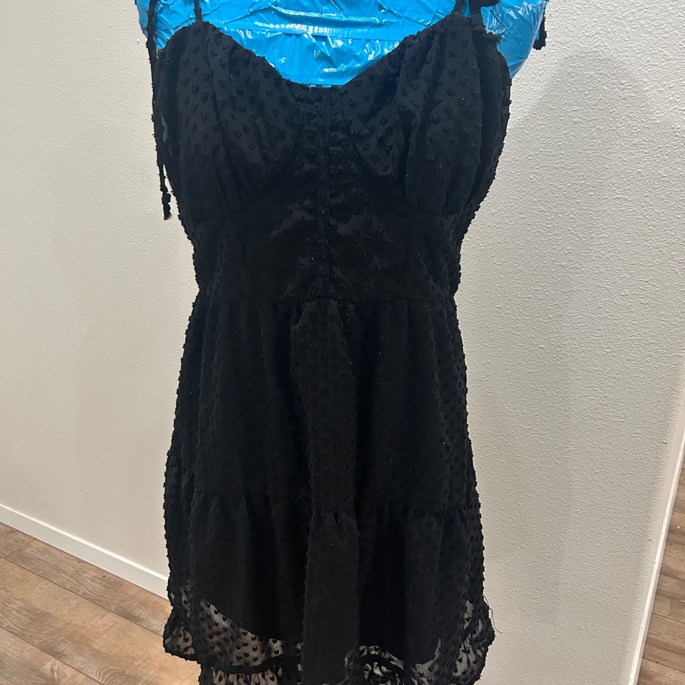 Eyelet “Wild Fable” Black Short Dress